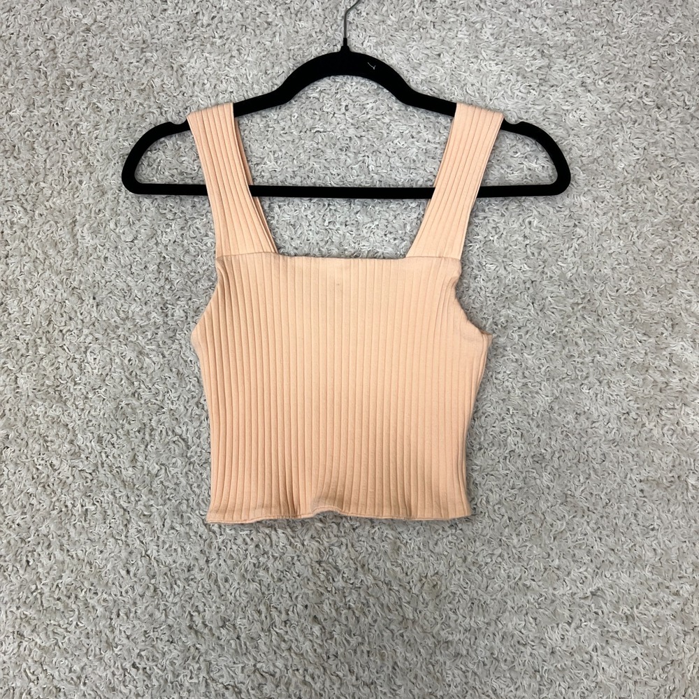 American Eagle Cropped Tank Top Womens‎ Small Ribbed Knit Wide Strap Boho